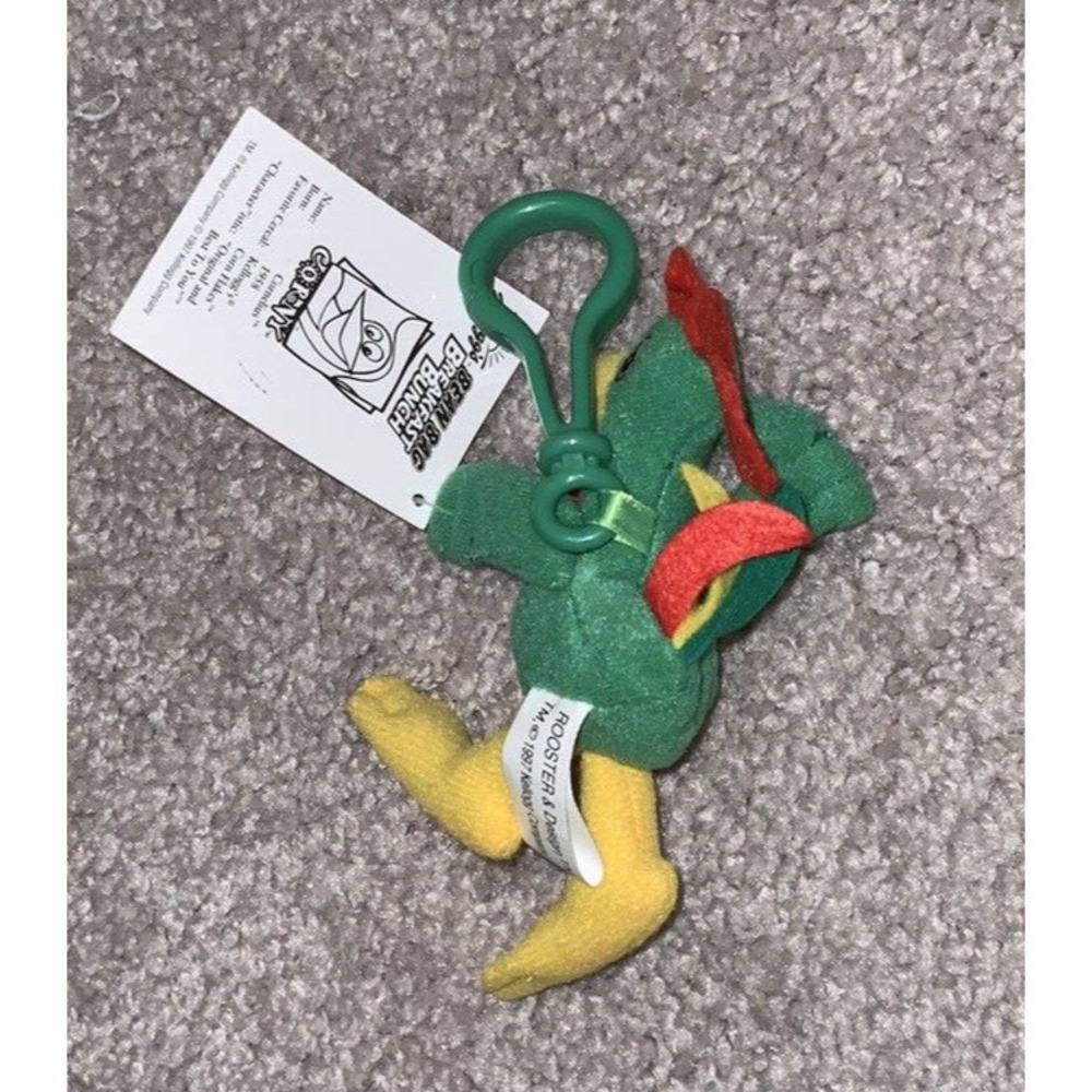 Kellogg's Breakfast Bunch Cornelius CORNY Rooster Bean Bag‎ Plush Keychain 1997 - Picture 3 of 4
